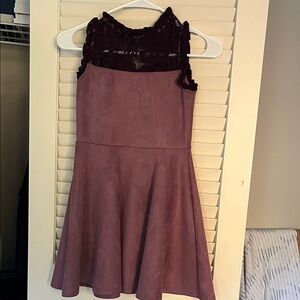 Purple Sleeveless Dress with Lace Detail